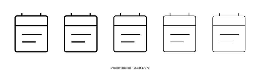 Calendar note icon Vector logo sign