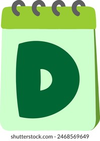 Elemento de Vector Alfabeto de Nota de Calendario