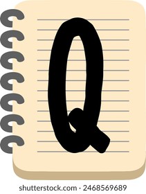 Elemento de Vector Alfabeto de Nota de Calendario