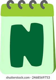 Elemento de Vector Alfabeto de Nota de Calendario
