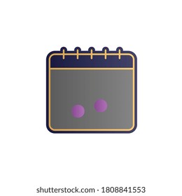 Calendar, note, melody color gradient vector icon
