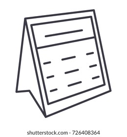 calendar note vector line icon, sign, illustration on background, editable strokes