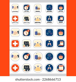 Calendar Notebook Label Sticker Set