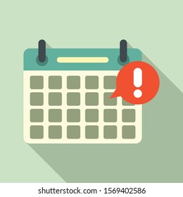 Calendar notification icon. Flat illustration of calendar notification vector icon for web design