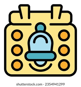 Calendar notification offer icon outline vector. Contract order. Letter price color flat