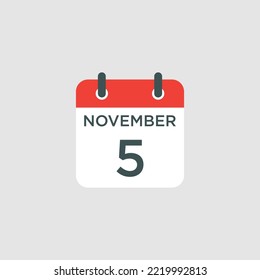 calendar - November 5 icon illustration isolated vector sign symbol