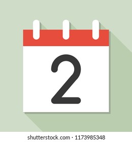 calendar and number, calendar icon set, flat design vector with long shadow