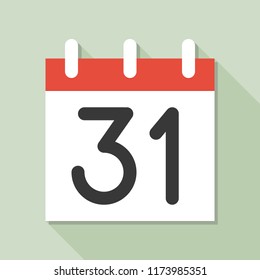 calendar and number, calendar icon set, flat design vector with long shadow