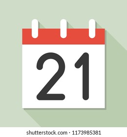 calendar and number, calendar icon set, flat design vector with long shadow