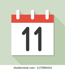 calendar and number, calendar icon set, flat design vector with long shadow