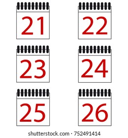 Calendar Number Icons Set