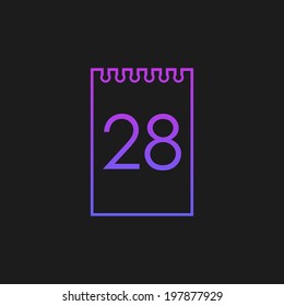 Calendar with numeral twenty eight 