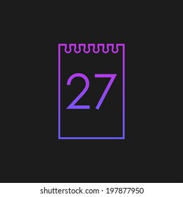 Calendar with numeral twenty seven 