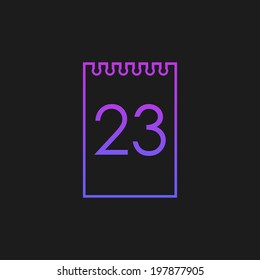 Calendar with numeral twenty three