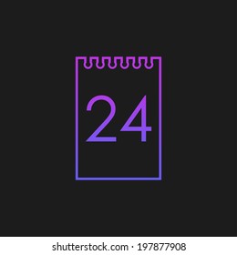 Calendar with numeral twenty-four 