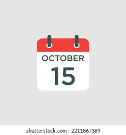 calendar - October 15 icon illustration isolated vector sign symbol