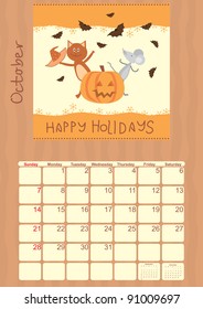 calendar for October 2012