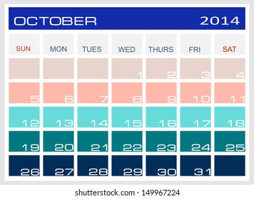 calendar October 2014