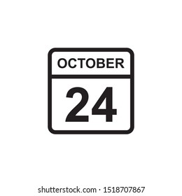 calendar - October 24 icon illustration isolated vector sign symbol