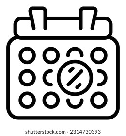 Calendar offer icon outline vector. Online order. Contract store