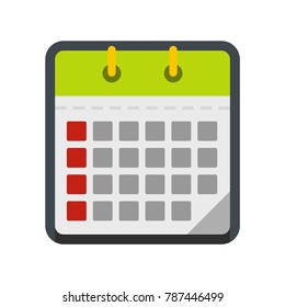 Calendar office icon. Flat illustration of calendar office vector icon isolated on white background