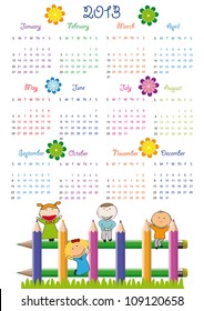 Calendar on 2013 year