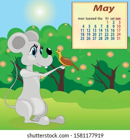 Calendar on 2020 with mouses - May