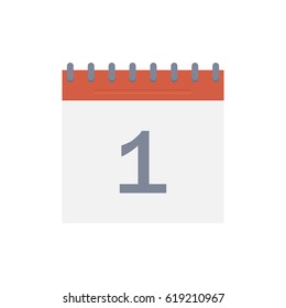 Calendar on background vector concept. Time illustration in modern flat style. Color picture for design web site, web banner, printed material. Wall calendar flat icon.