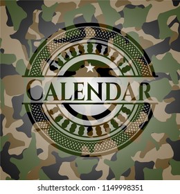 Calendar on camo pattern