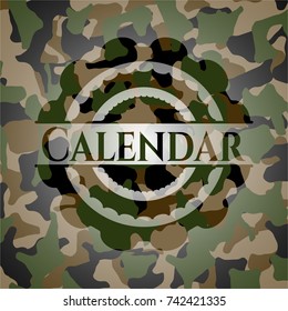 Calendar on camo pattern