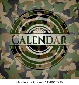 Calendar on camouflage pattern