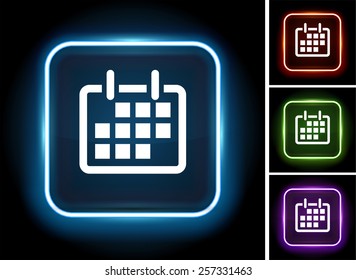 Calendar on Glow Square Button