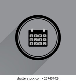 Calendar on a gray background with a long shadow, vector, EPS 10