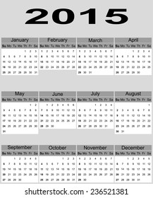 Calendar on a gray background, vector