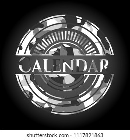 Calendar on grey camo texture