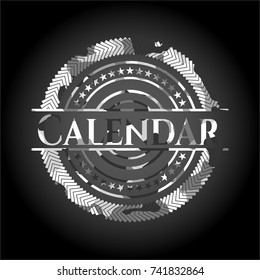 Calendar on grey camo texture