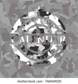 Calendar on grey camo texture