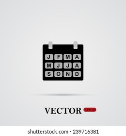 Calendar   on a light background with shadow, vector, EPS 10