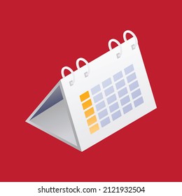 Calendar on a red background