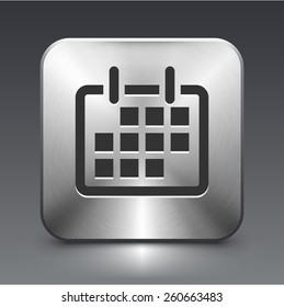 Calendar on Silver Square Button