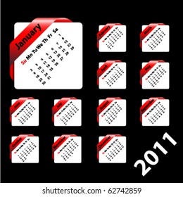 calendar on square ribbon