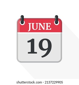 Calendar on white background. 19 June.