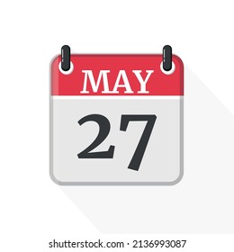 Calendar on white background. 27 May. 