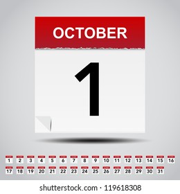 Calendar on white paper note. Illustration