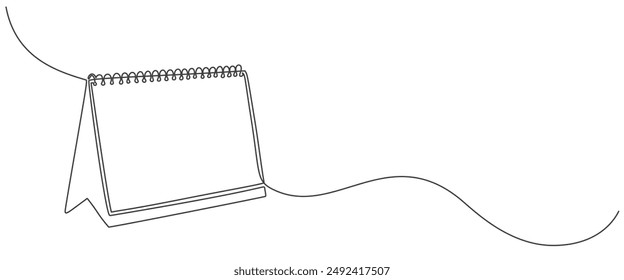 calendar in one continuous line art vector illustration. Calendarr Doodle contour vector illustration