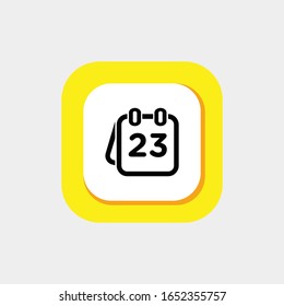 Calendar One Daily Icon, Icon Calendar Vector Art, Daily Calendar, Date 23