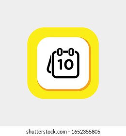 Calendar One Daily Icon, Icon Calendar Vector Art, Daily Calendar, Date 10