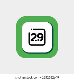 Calendar One Daily Icon, Icon Calendar Vector Art, Daily Calendar, Date 29