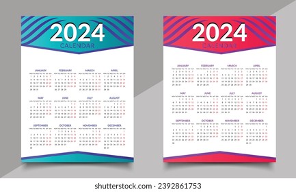 Calendar: one-page or wall calendar design.