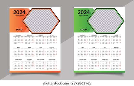 Calendar: one-page or wall calendar design.